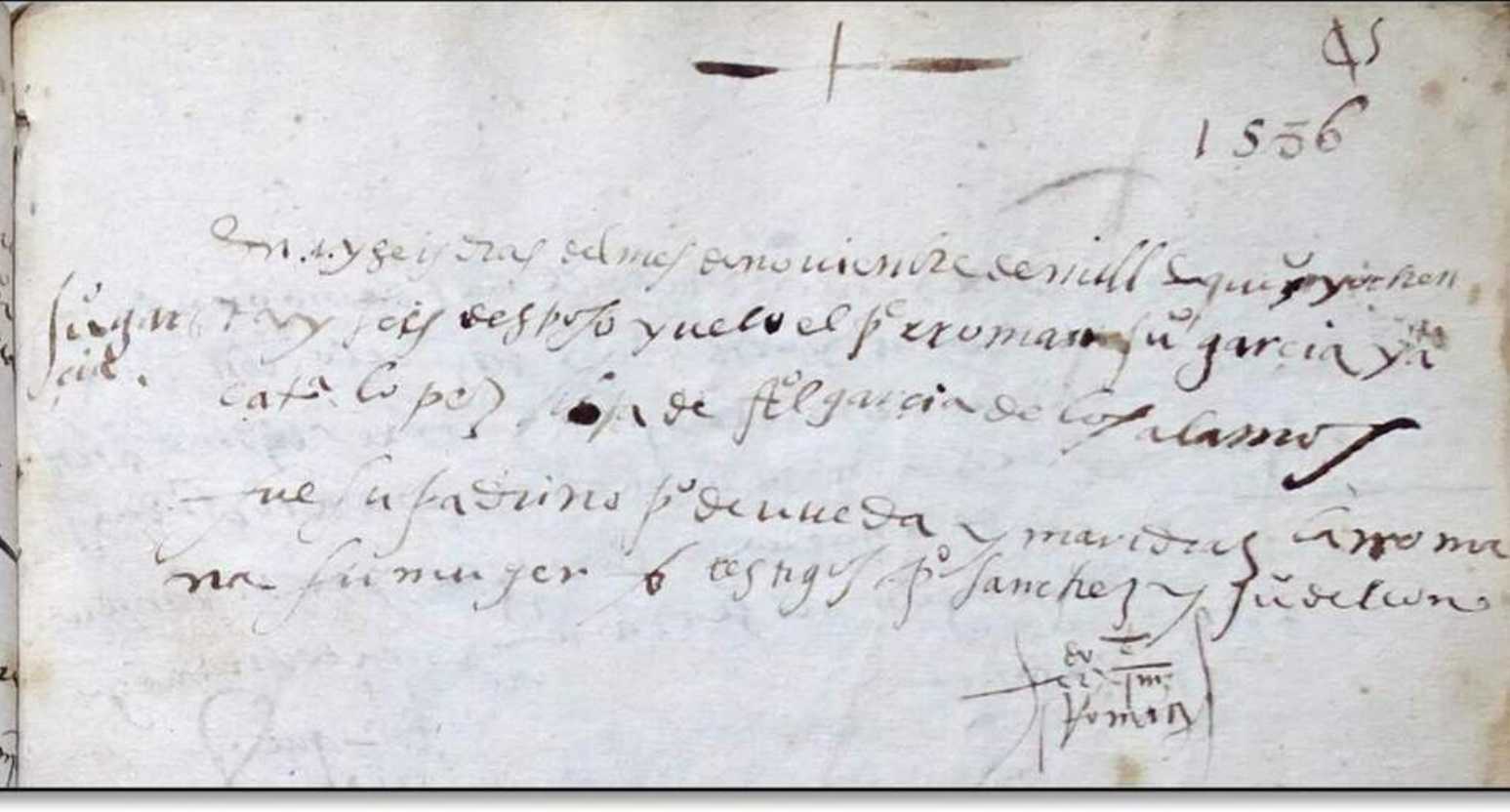 Archivo parroquial de Santa María, en el que aparece Catalina López hija de Alonso de los Álamos en 1586.