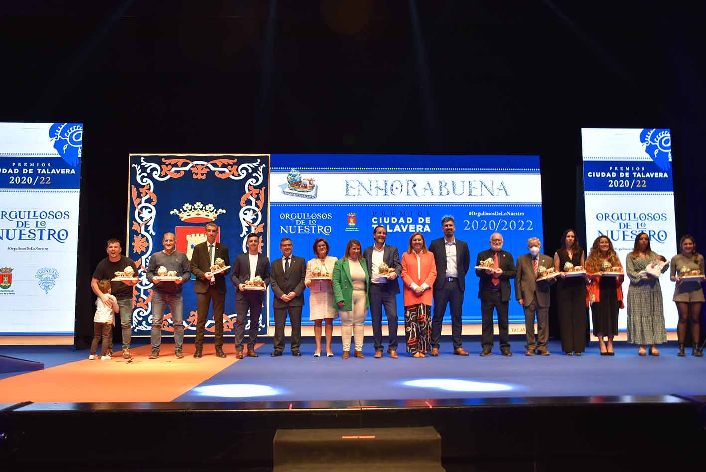 Algunos de los galardonados en los Premios Ciudad de Talavera.
