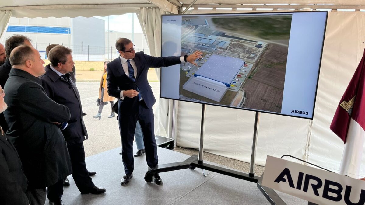 Presentación de los planos del futuro hub logístico de Airbus en Albacete.