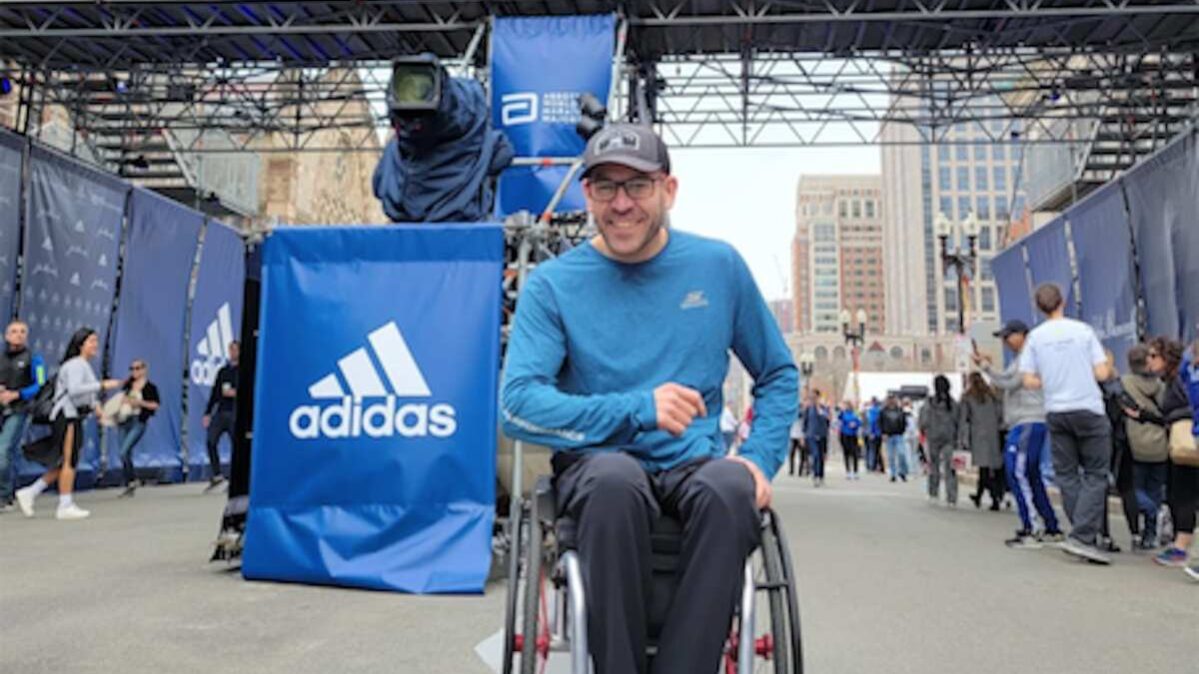 Rafael Botello, en el Maratón de Boston.