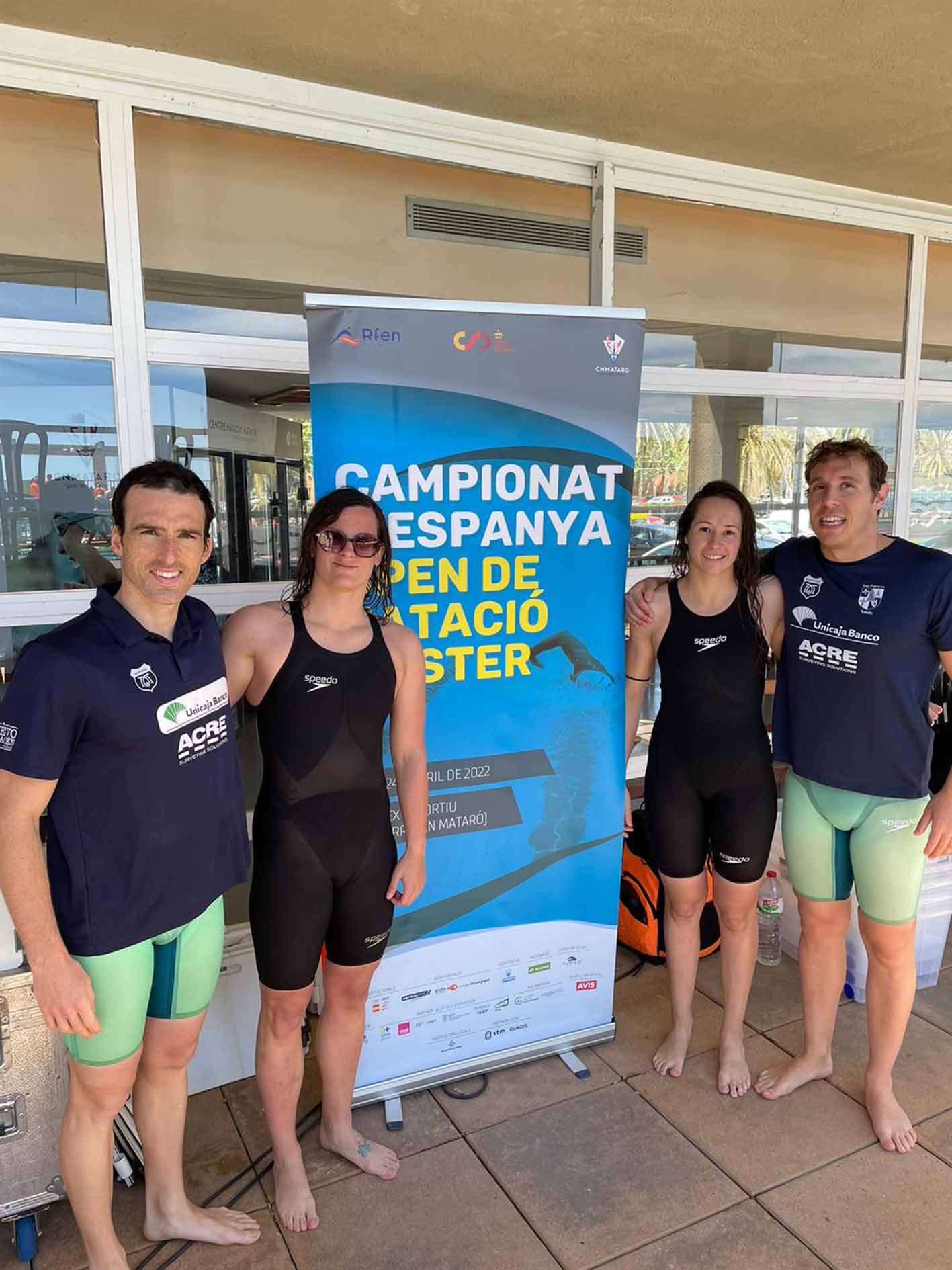 Los nadadores del CN Monteverde que lograron el récord mundial.