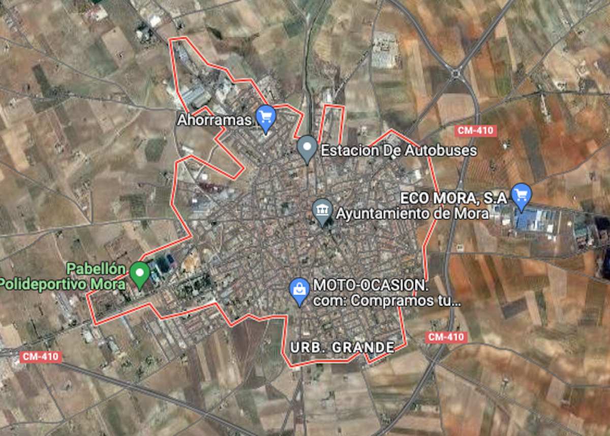 La Guardia Civil esclarece dos robos en Mora (Toledo). Imagen: Google Maps.