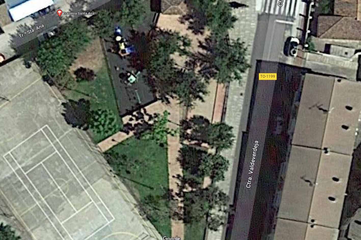 Herido por arma blanca en la Plaza de Santa Ana de Torrico (Toledo). Imagen: Google Maps.