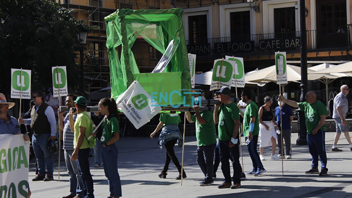 Protestas de los agricultores y ganaderos en Zocodover. Foto: Gema Módenes.