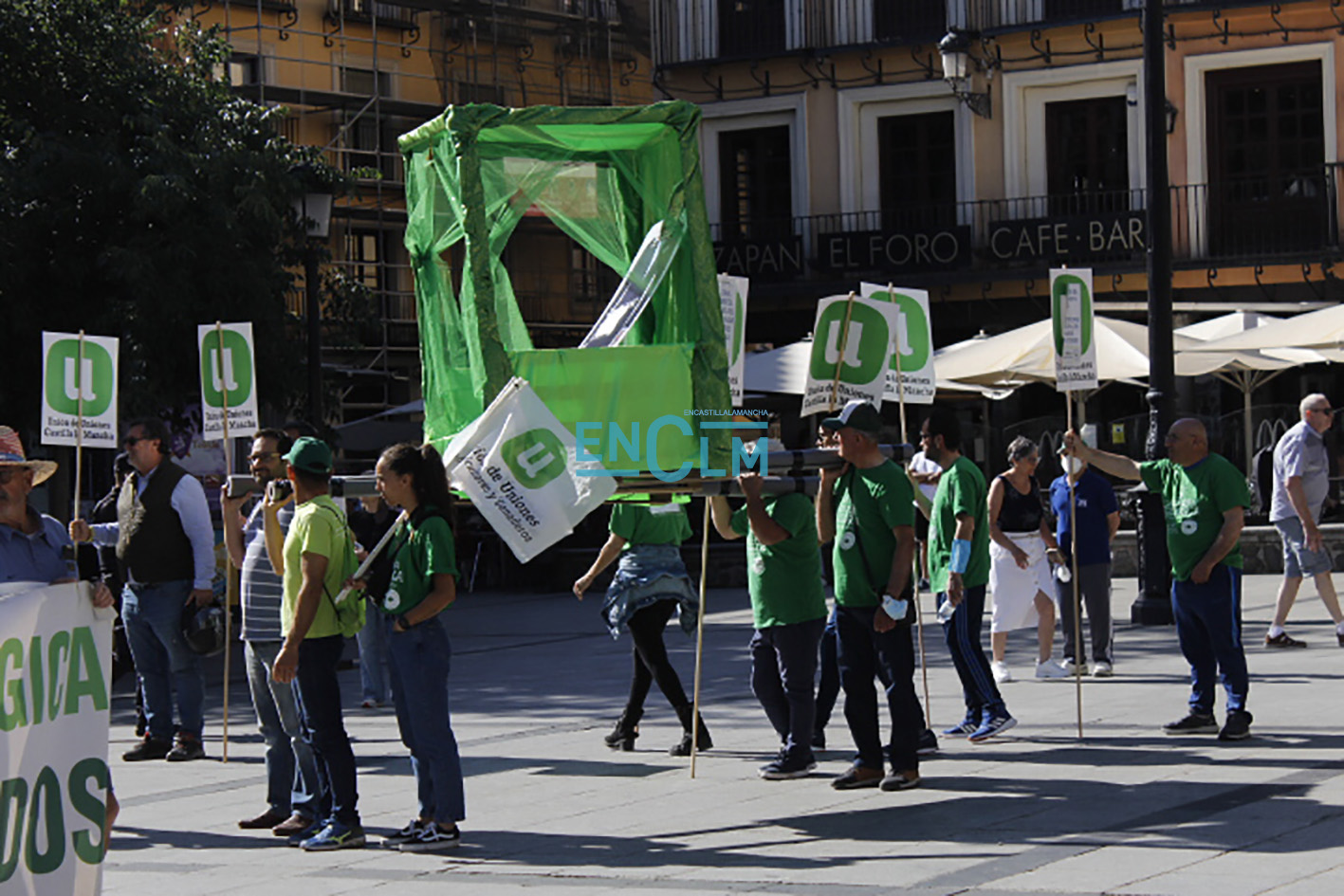 Protestas de los agricultores y ganaderos en Zocodover. Foto: Gema Módenes.