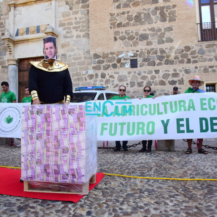 Protestas en el Palacio de Fuensalida. Foto: Rebeca Arango.