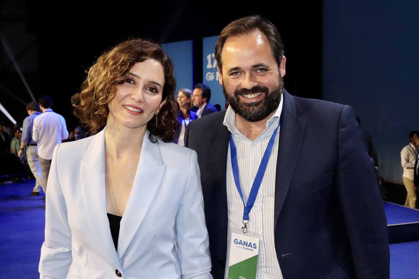 Paco Núñez y Díaz Ayuso, en la clausura del Congreso del PP de Madrid.