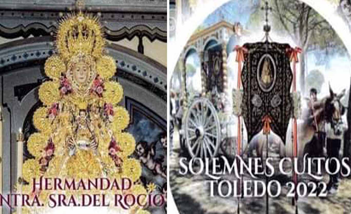 Montaje del programa de las fiestas de la Hermandad de la Virgen del Rocío de Toledo.