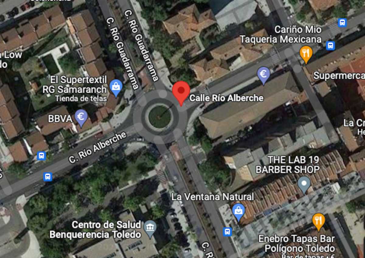Calle Río Alberche, donde se ha producido un accidente en Toledo. Imagen: Google Maps.