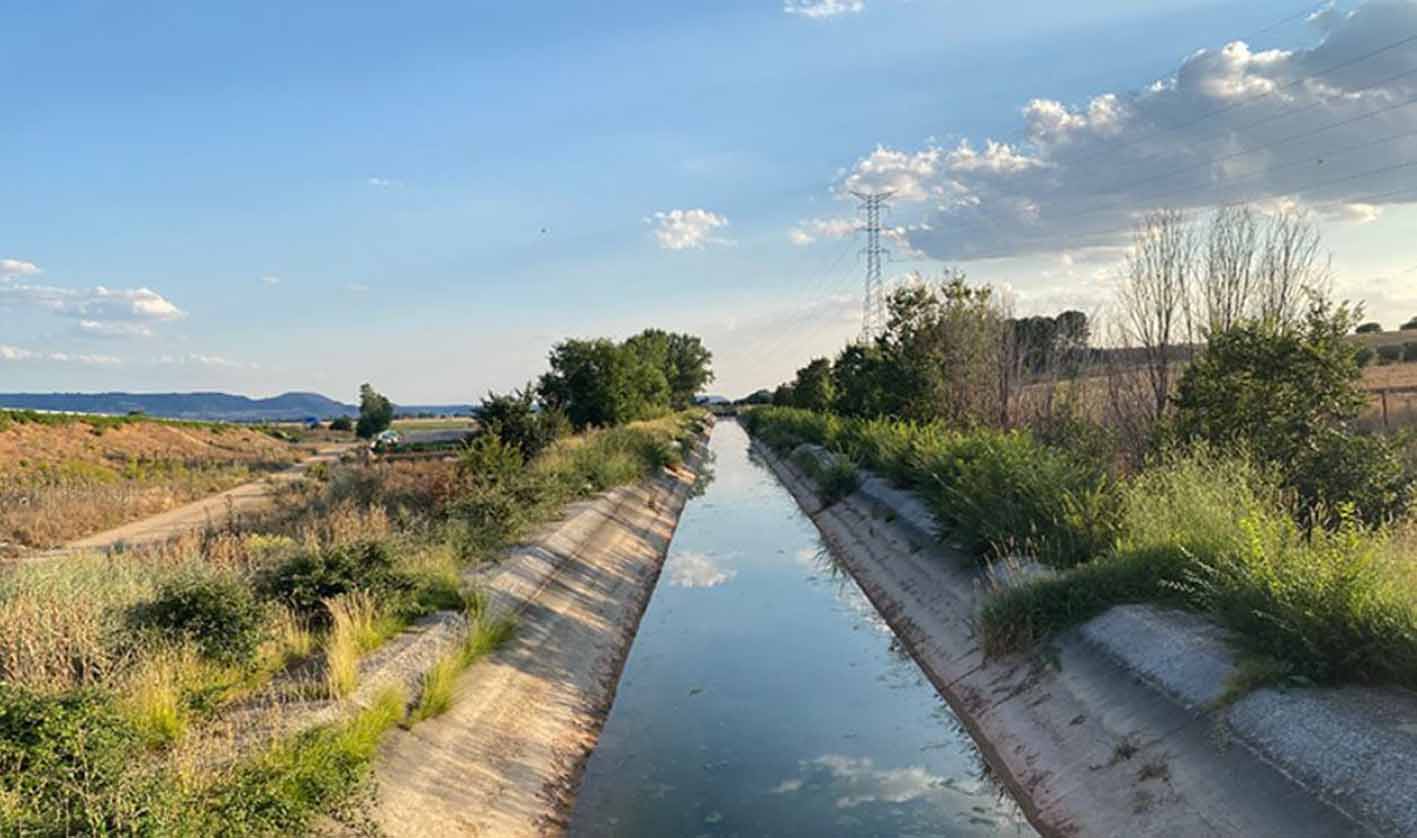 Canal del Henares en su etapa II, en la provincia de Guadalajara. Foto: Google Maps.