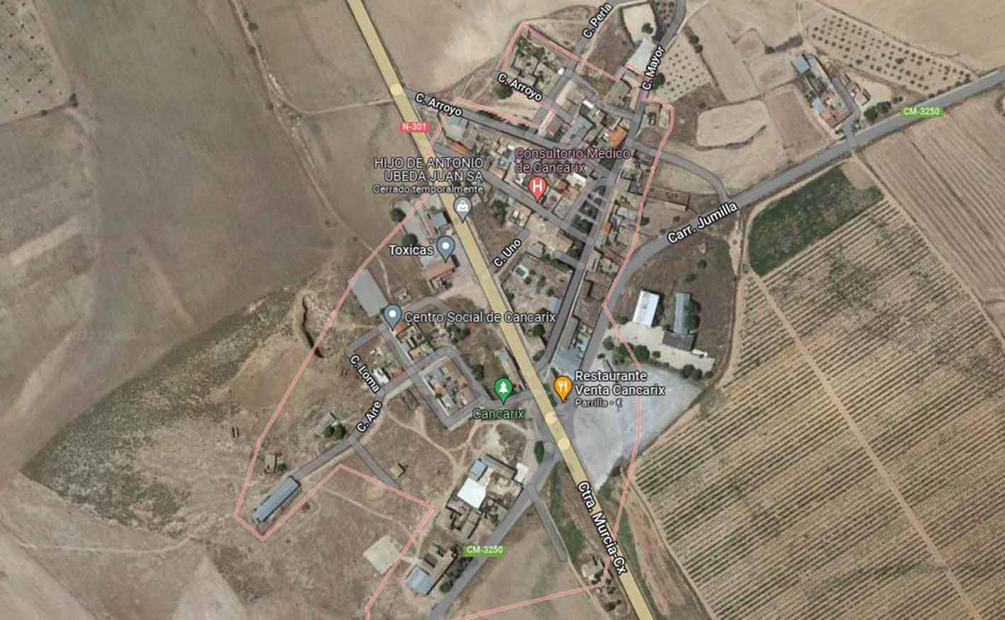 El accidente se produjo en el término municipal de Cancarix. Imagen: Google Maps.