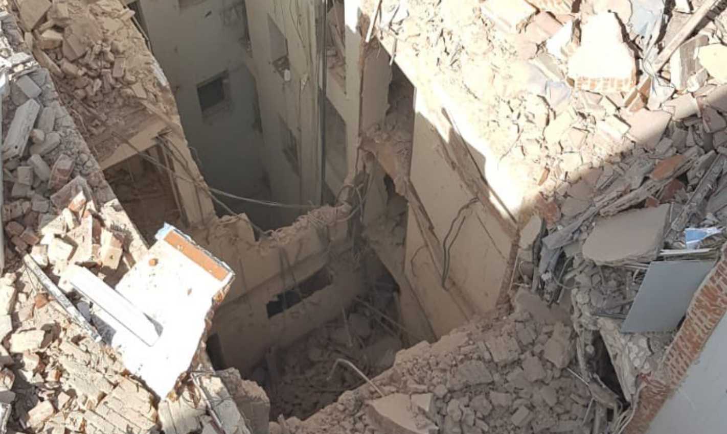 Así de dañado quedó el edificio donde se produjo la explosión en el barrio de Salamanca.