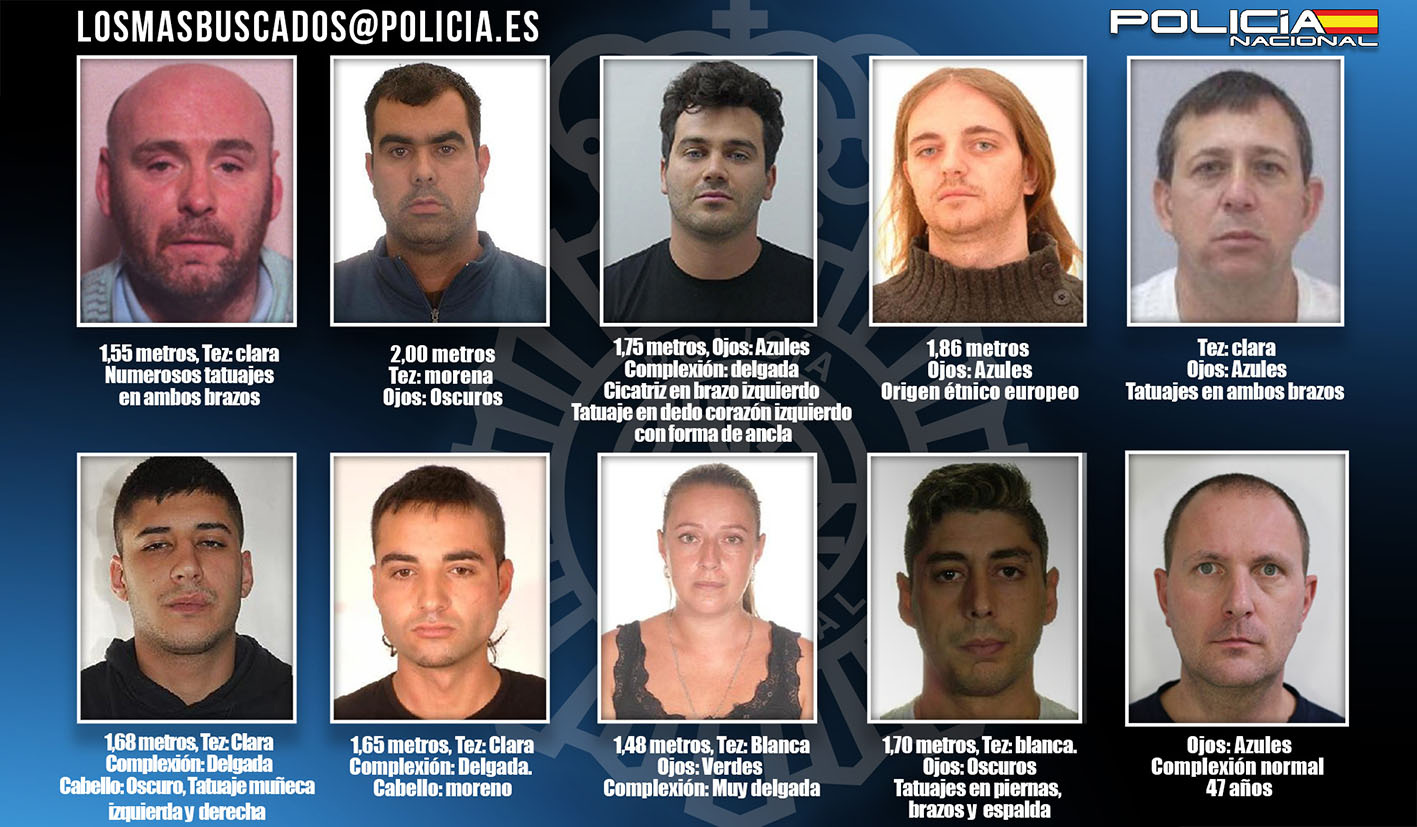 Los 10 fugitivos más buscados de España. ¿Has visto a alguno?