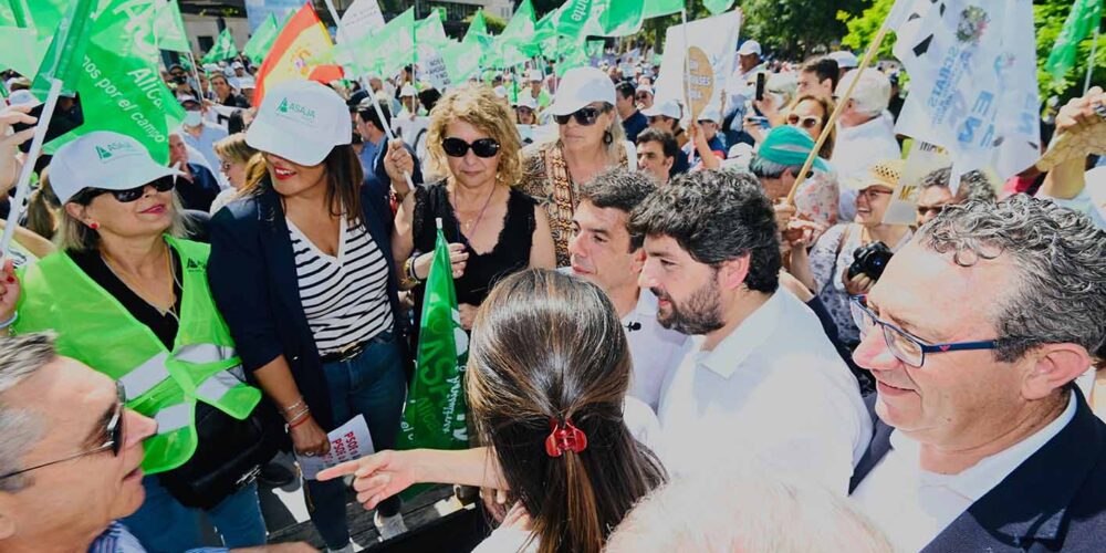 López Miras, durante la última manifestación del Scrats.