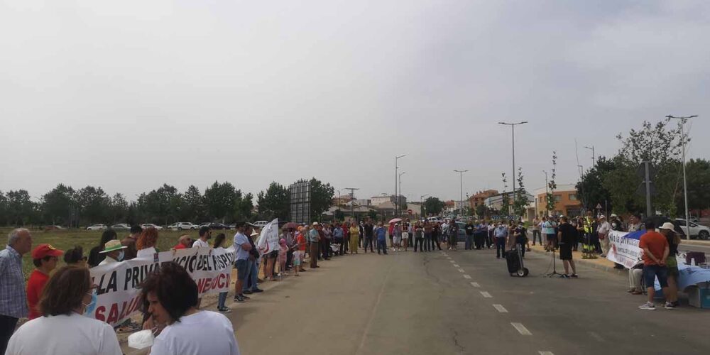 Una imagen de la protesta en defensa del hospital de Villarrobledo.