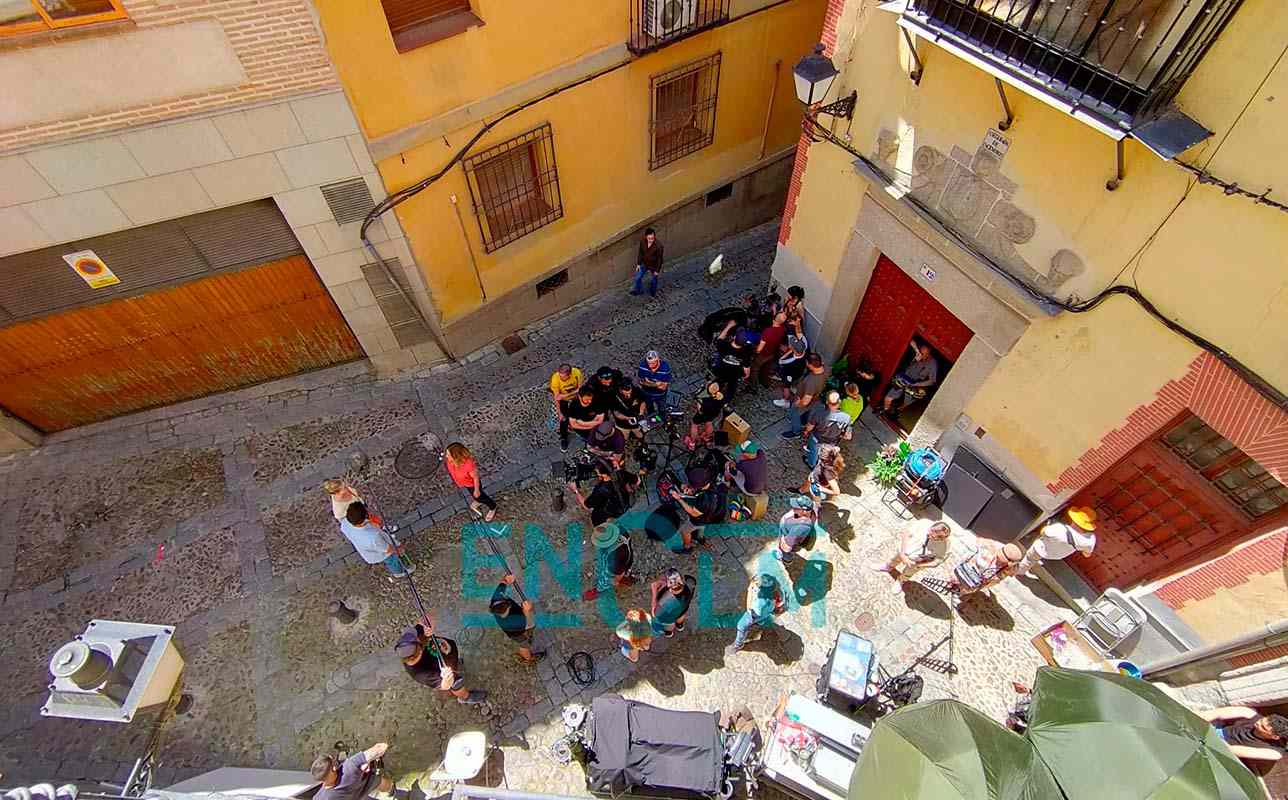 Rodaje en la calle Cristo de la Luz, en Toledo.