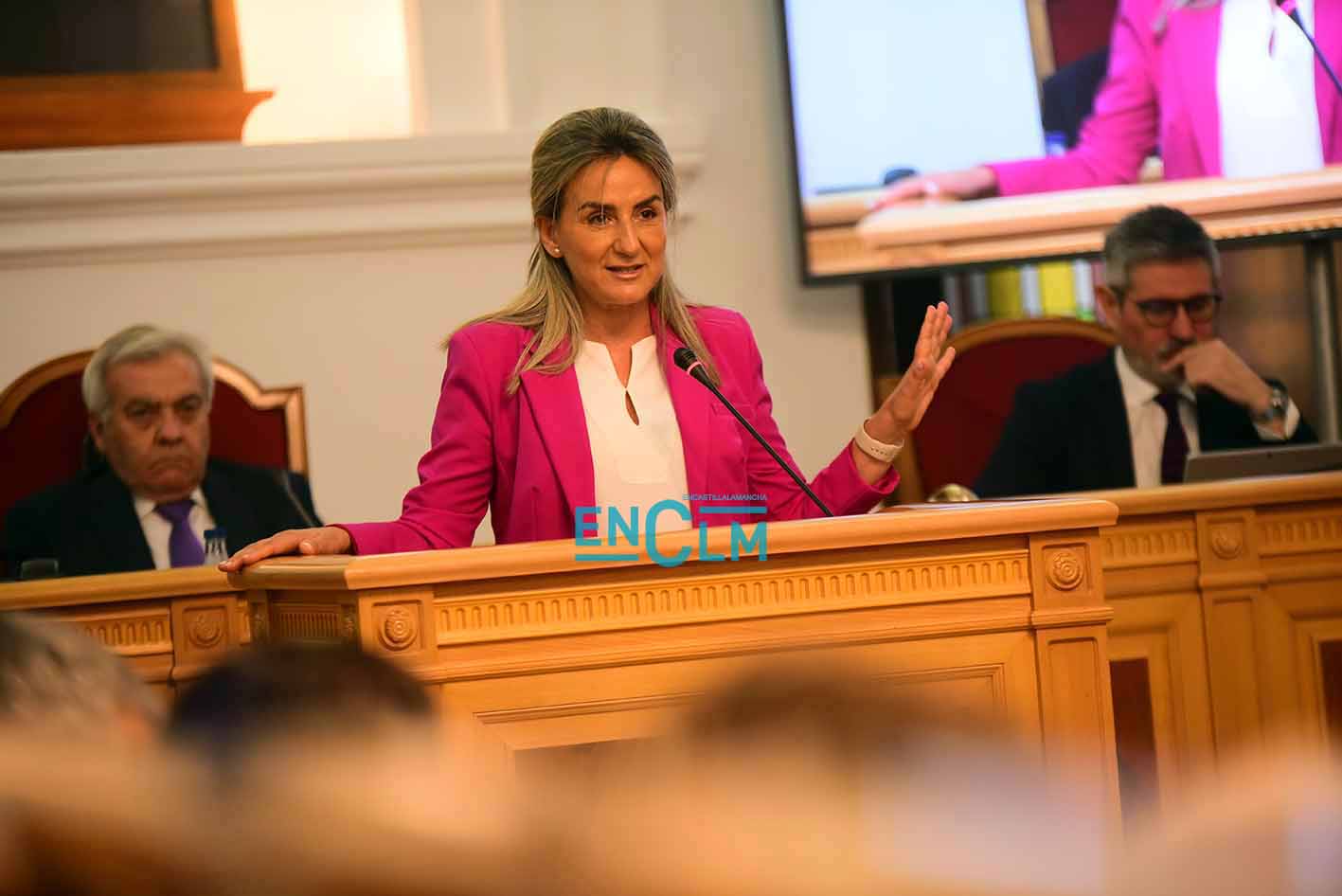 Milagros Tolón, alcaldesa de Toledo, durante el Debate sobre el Estado del Municipio. Foto: Rebeca Arango.