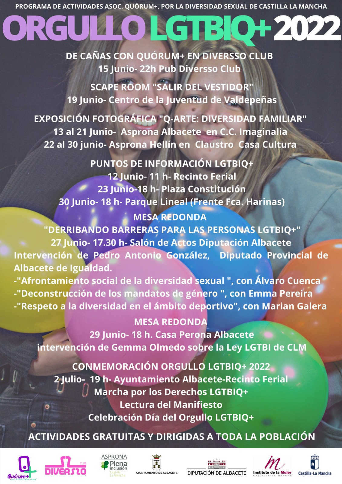 Programación del mes del Orgullo en Albacete. 