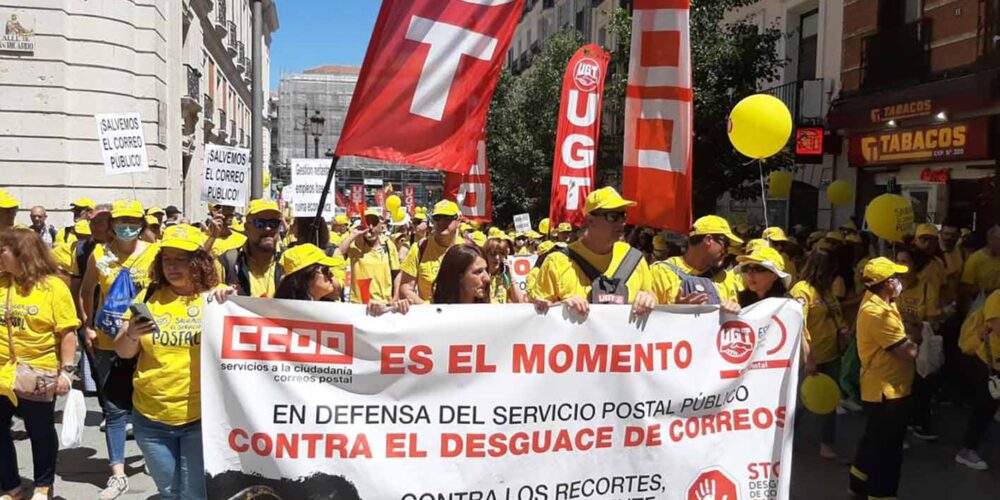 Huelga de Correos en Madrid.