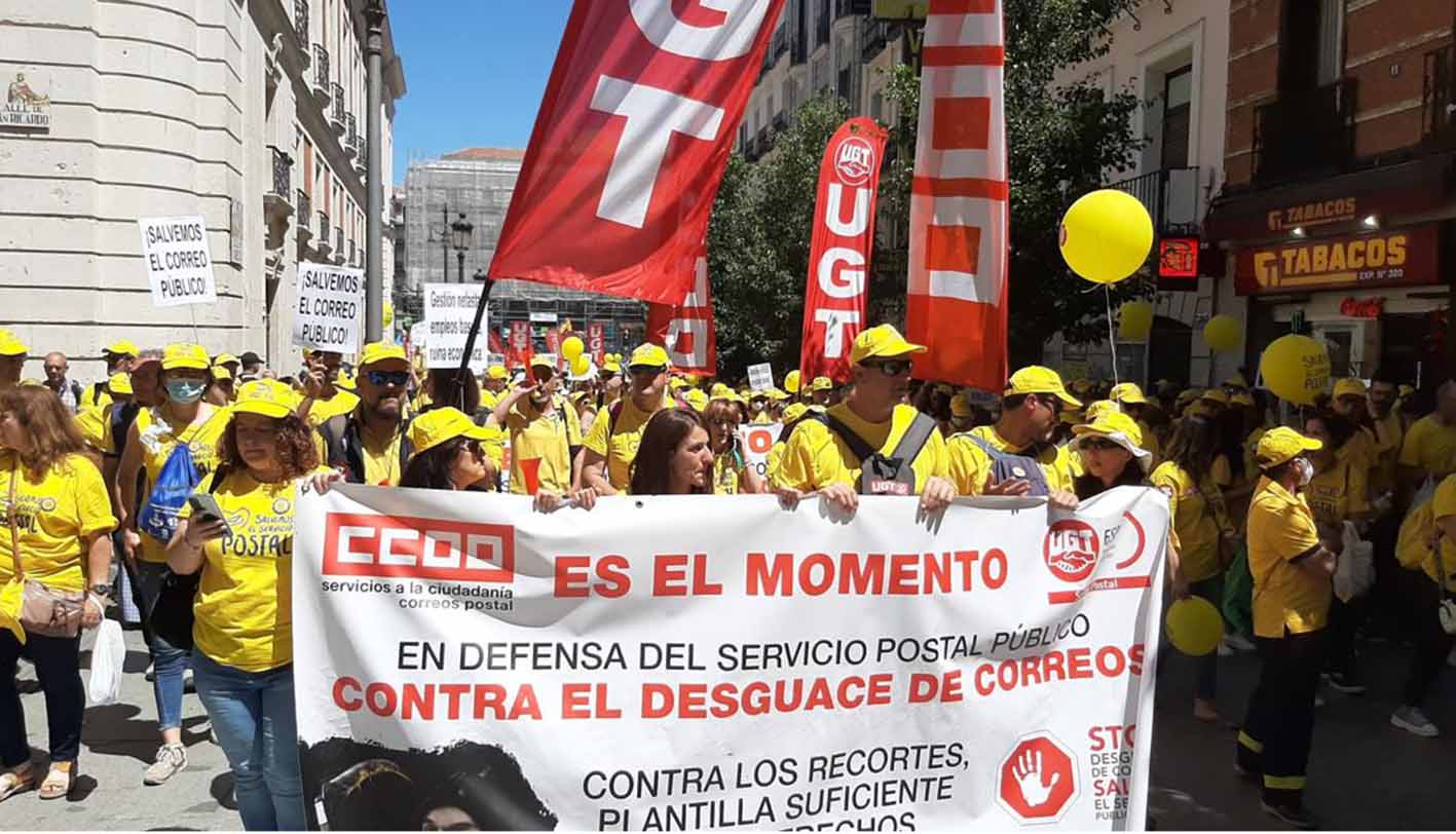 Huelga de Correos en Madrid.