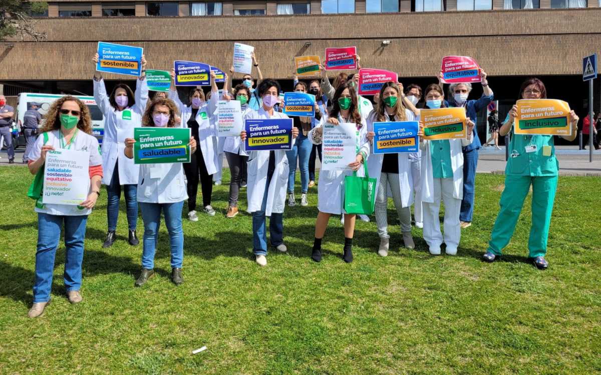 Reciente manifestación de enfermeras en Albacete.
