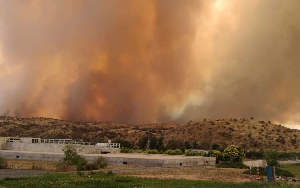 Vista del incendio desde Toledo.