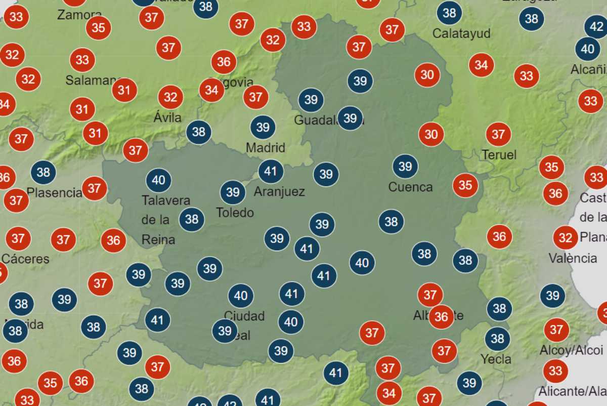 Previsiones de la Aemet para este viernes a 17 horas.