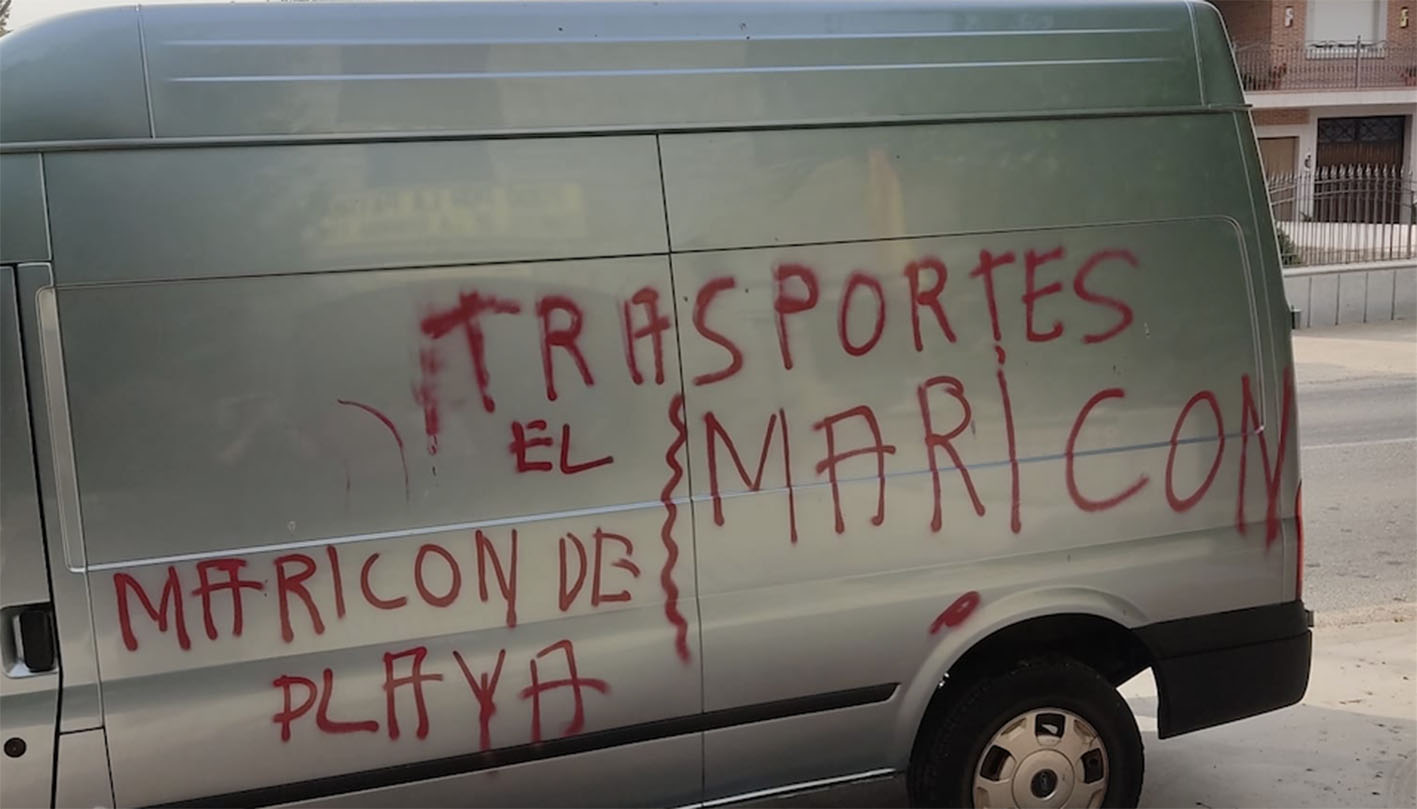 Las pintadas originales surgieron en una furgoneta.