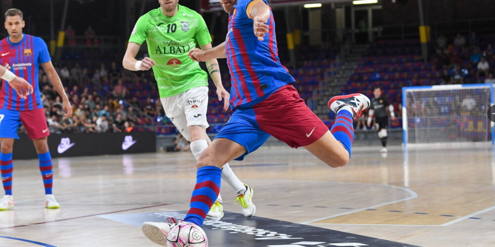 No pudo ser. El Barcelona volvió a ganar al Viña Albali Valdepeñas y se clasificó para la final de la liga. Foto: @FCBfutbolsala