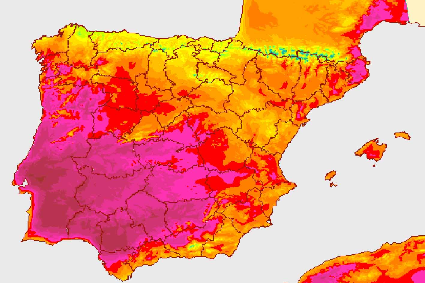 Mapa de Aemet avanzando una ola de calor