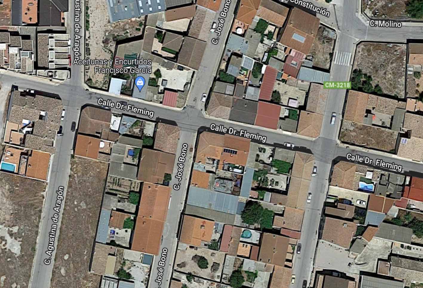 Mapa Valdeganga don hubo un incendio en una vivienda