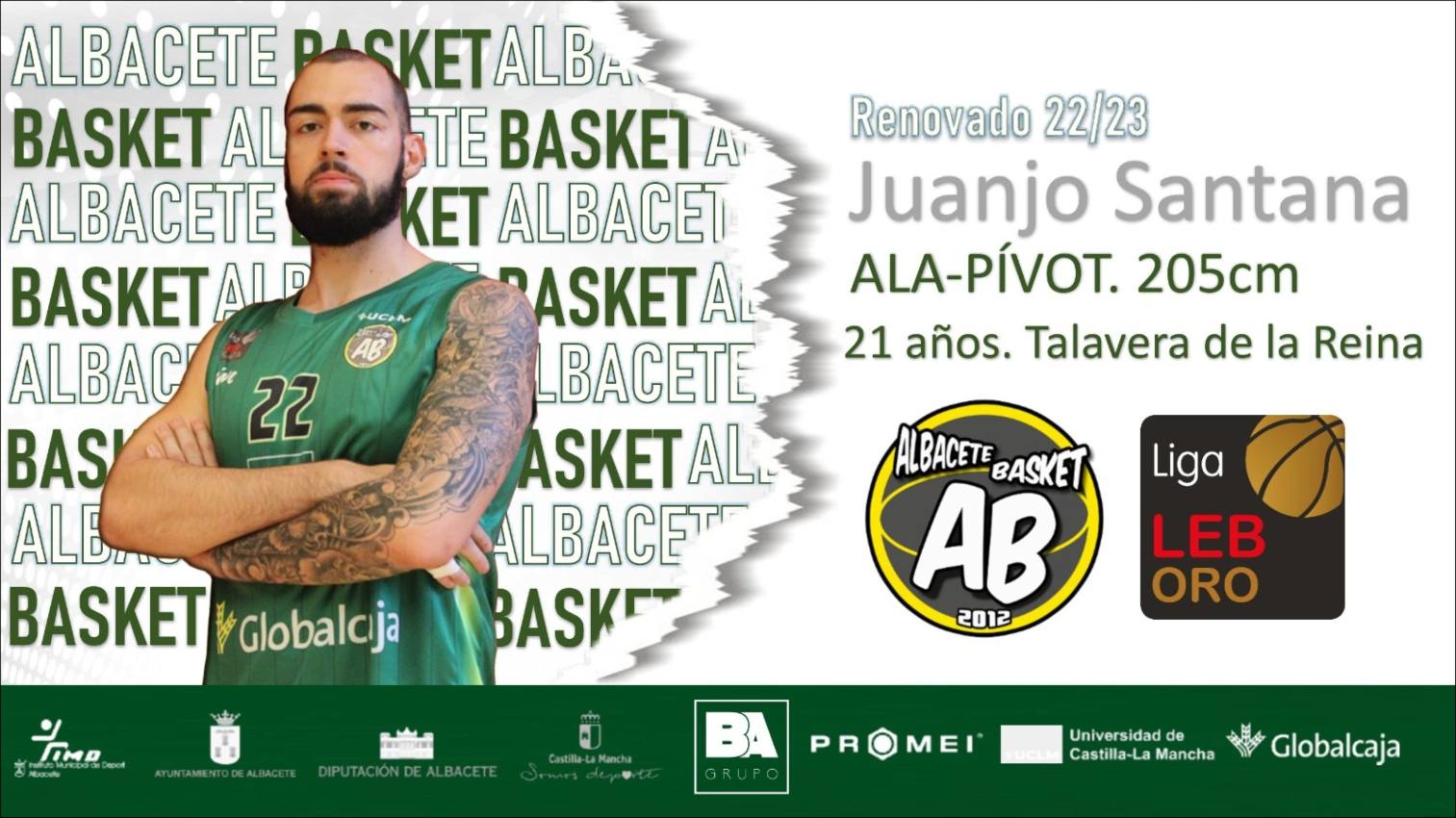 El Bueno Arenas Albacete Basket renueva a Juanjo Santana.