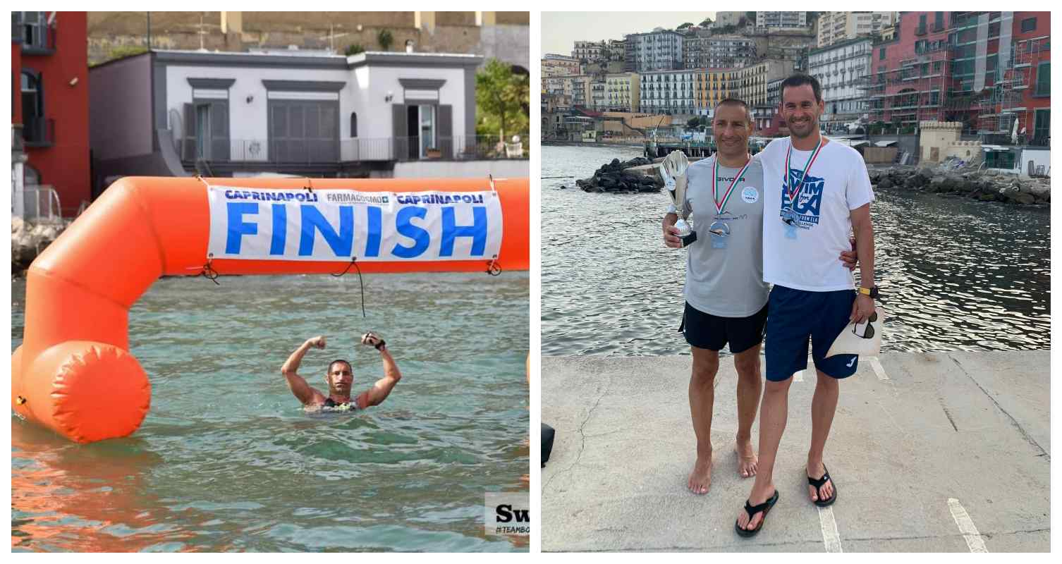 Jordi Sanchís y Mikel Arteaga después de triunfar en las aguas del golfo de Nápoles.