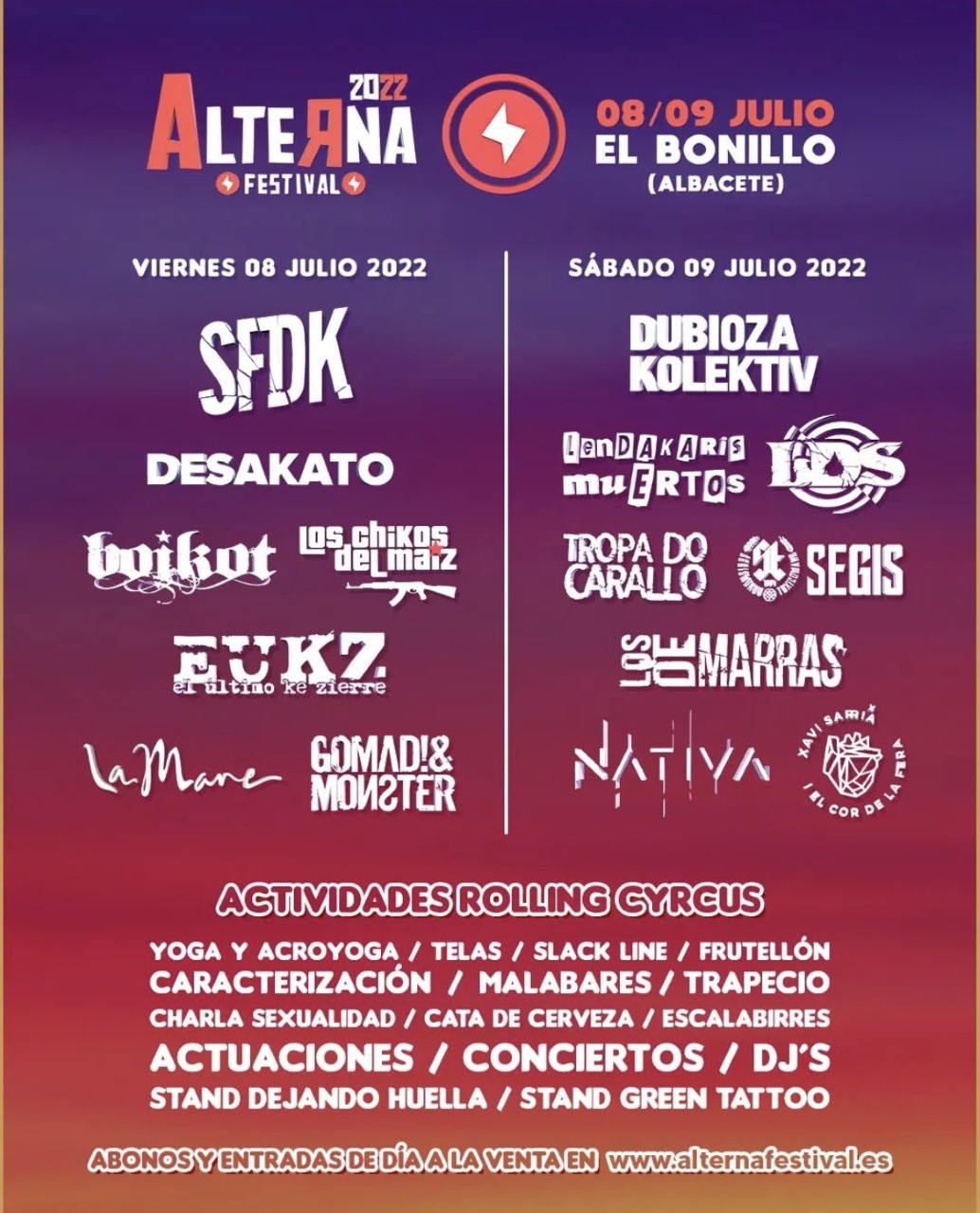 Cartel del Alterna Festival 2022.