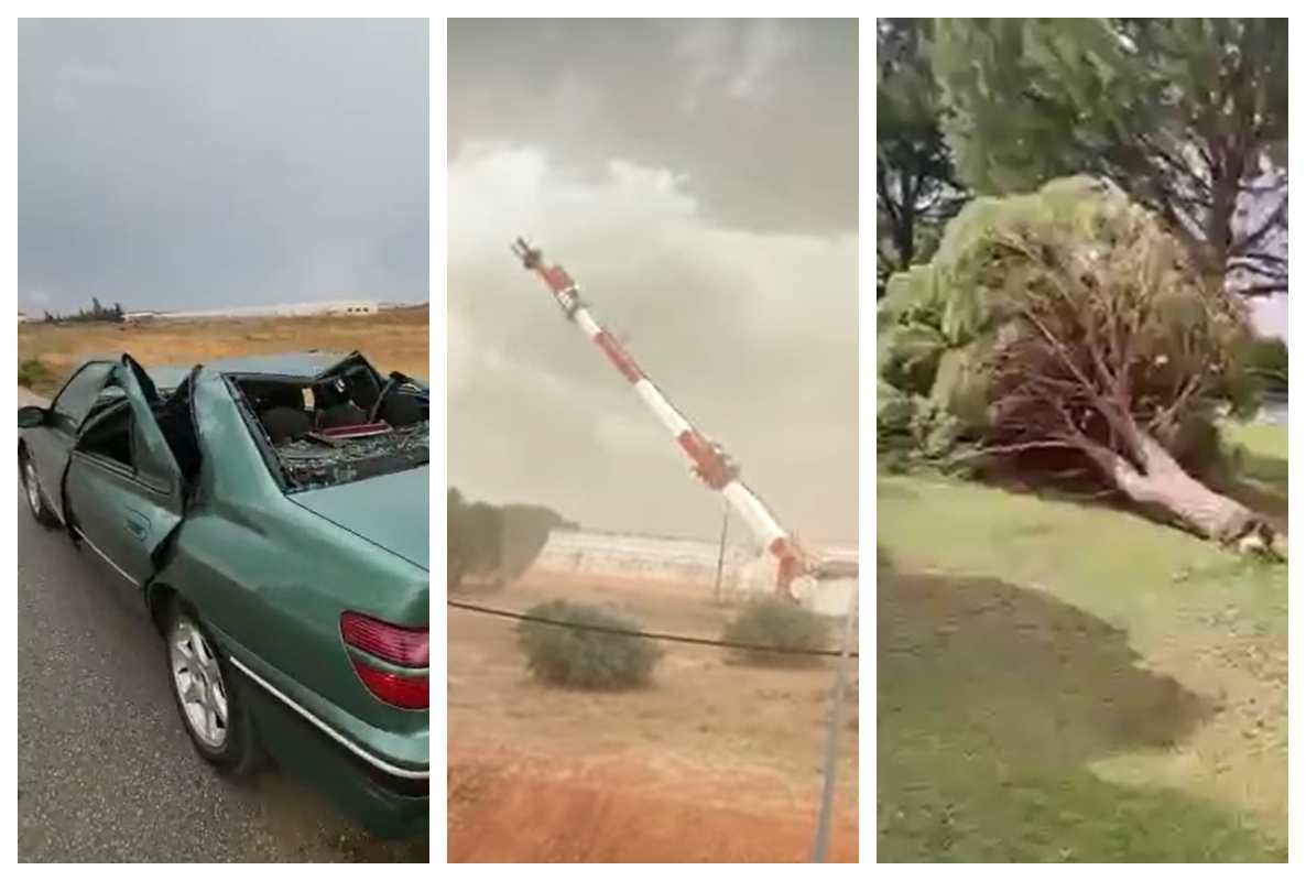 Destrozos que provocó el viento en Motilla del Palancar.