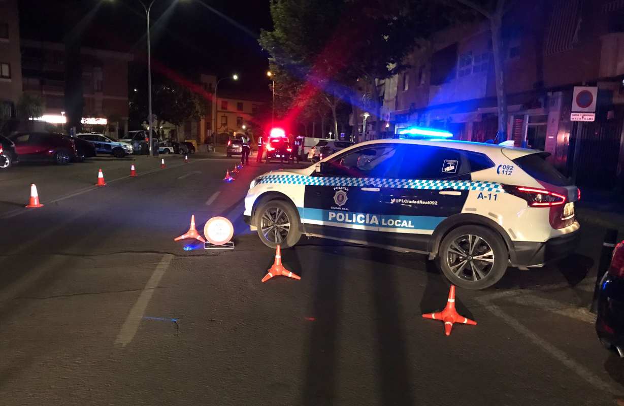 La Policía Local de Ciudad Real en uno de los controles.