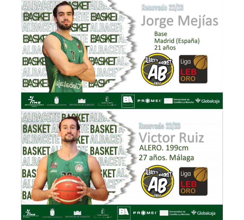 El Albacete Basket renueva a Jorge Mejías y Víctor Ruiz.