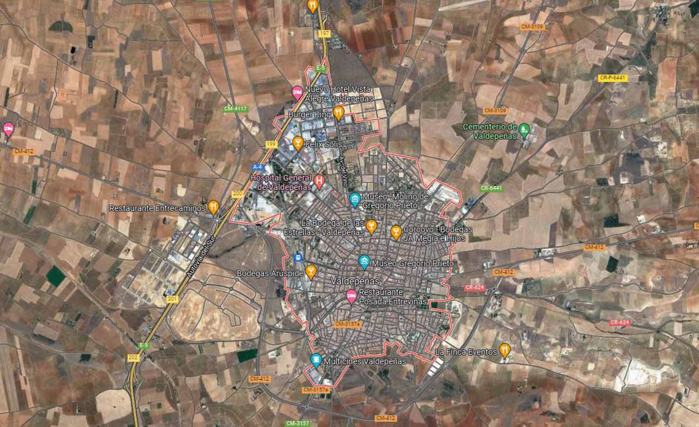 El fatal accidente se producía en el término municipal de Valdepeñas. Imagen: Google Maps.