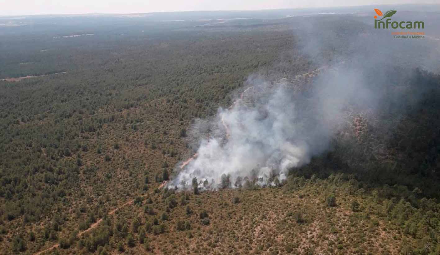 Incendio detectado en Yémeda (Cuenca), ya controlado. Foto: Plan Infocam.