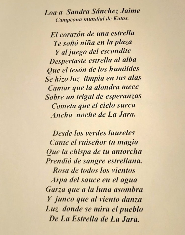 Poesía que le dedicó el alcalde de La Estrella a Sandra Sánchez.