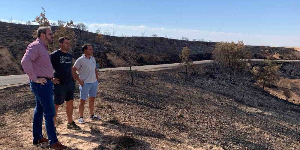 Eusebio Robles, delegado JCCM en Guadalajara visita zonas afectadas por incendios forestales