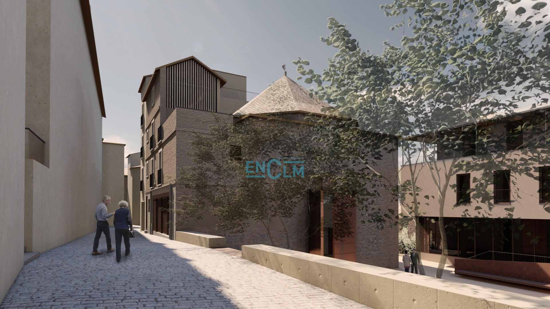 Infografía del aspecto que tendrá el exterior del Salón Rico una vez finalizadas las obras del Consorcio de Toledo.