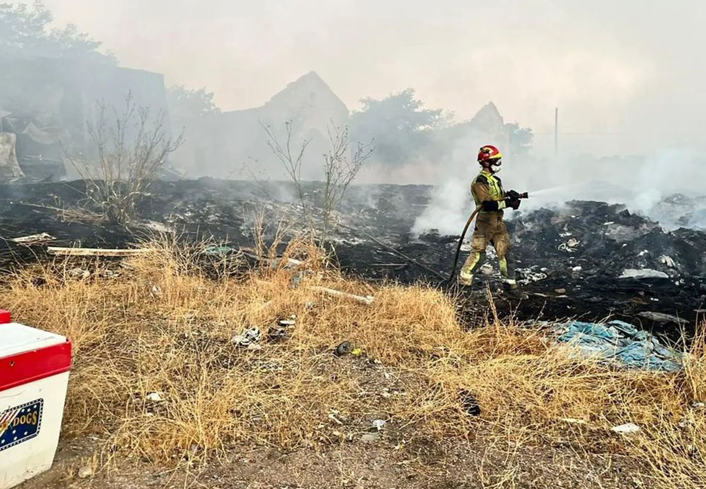 Incendio en el Cerro de los Palos, en Toledo. Foto: Bomberos del Ayuntamiento de Toledo.