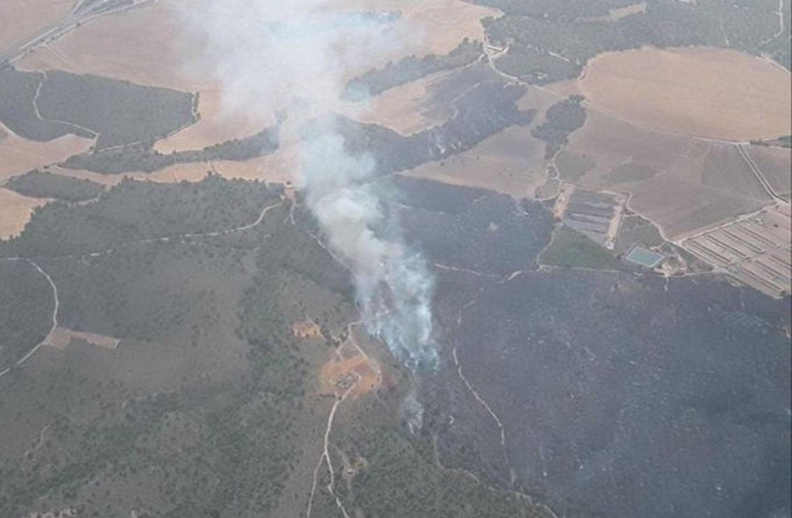 Imagen aérea del incendio de Hellín. Foto: Plan Infocam.