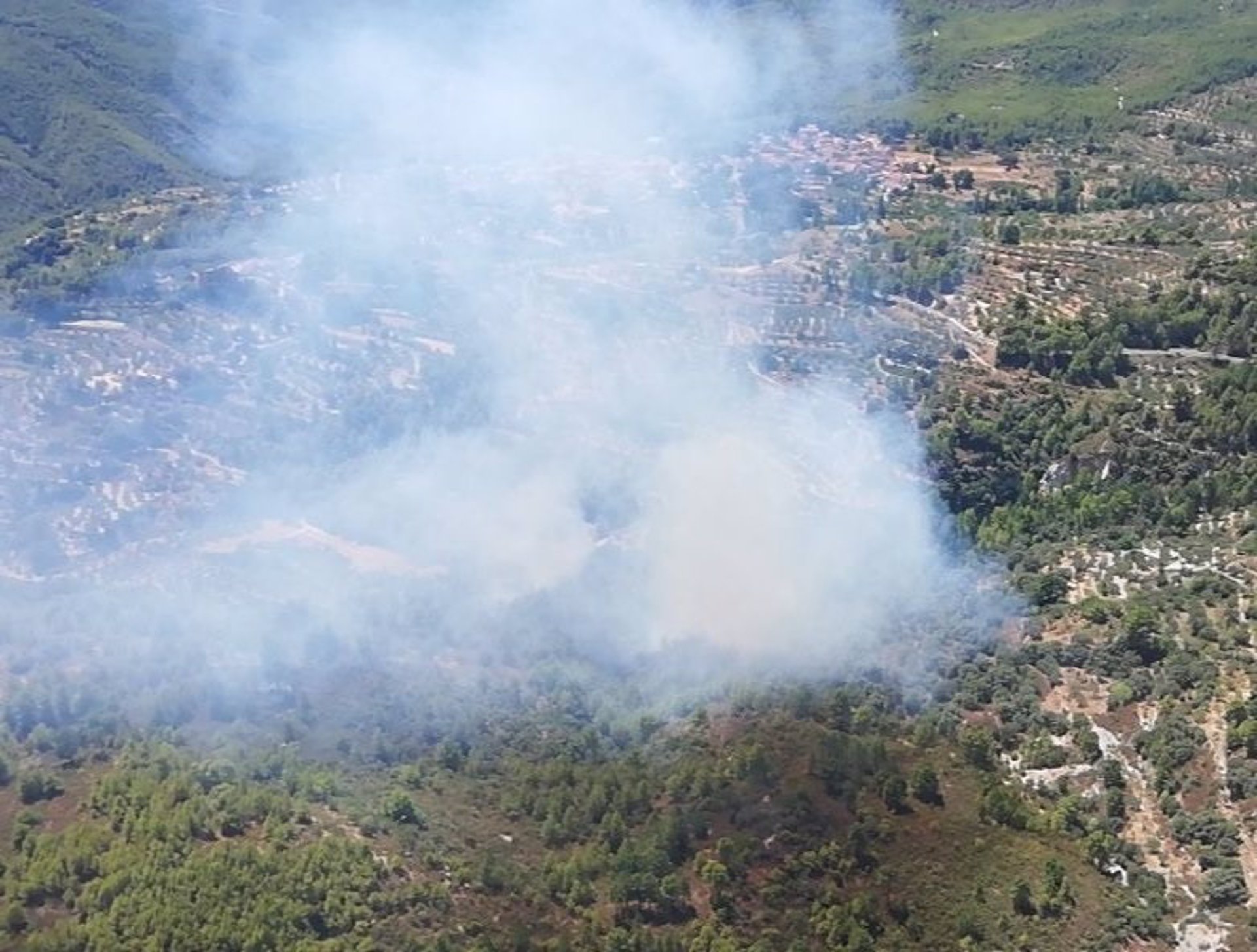 Incendio en Yeste, Albacete. Imagen del Plan INFOCAM.