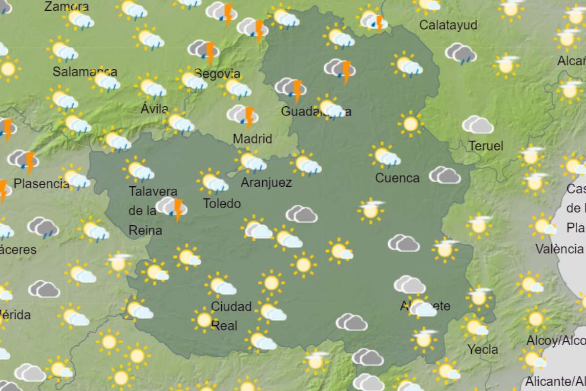 Previsión de Aemet para las 9 horas.