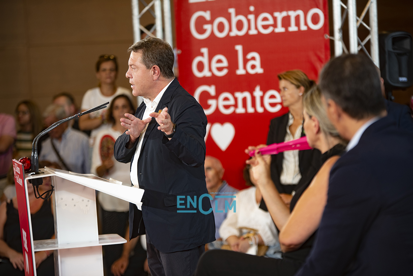 Emiliano Garcia-Page, durante la visita de Pedro Sánchez a Toledo