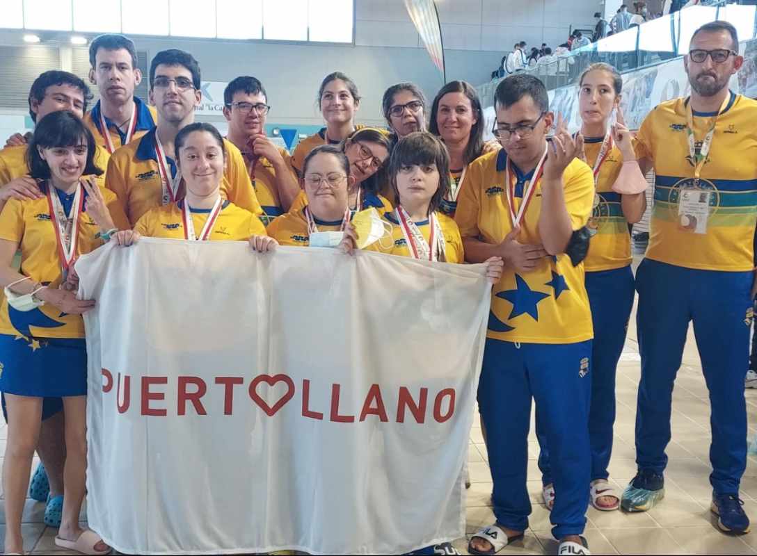 El club minero se colgó 17 medallas en el último Regional de natación. Foto: Paralímpico de Puertollano.