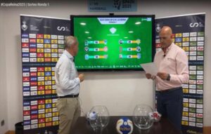 Imagen del sorteo en el que se decidieron los partidos de la Copa de la Reina. Foto: RFEB.