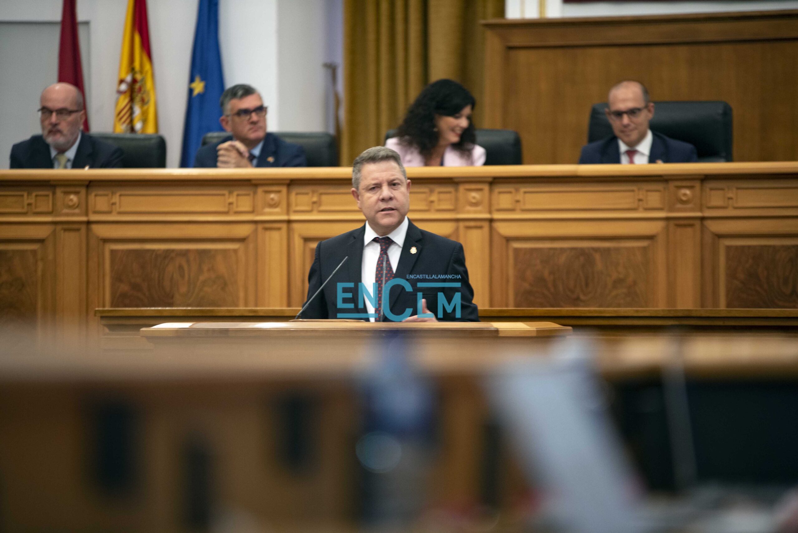 El presidente de Castilla-La Mancha, Emiliano García-Page, durante el Debate sobre el Estado de la Región 2022. Foto: Rebeca Arango.